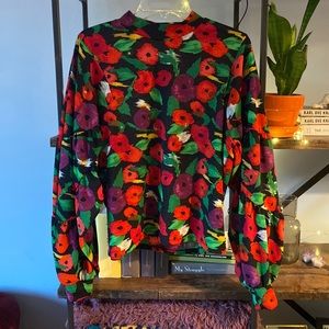 Zara Colorful Flower Blouse Size S